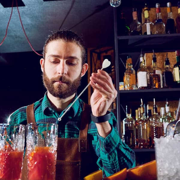 2 st omrörare i rostfritt stål för drinkar, robusta cocktailpaddlar