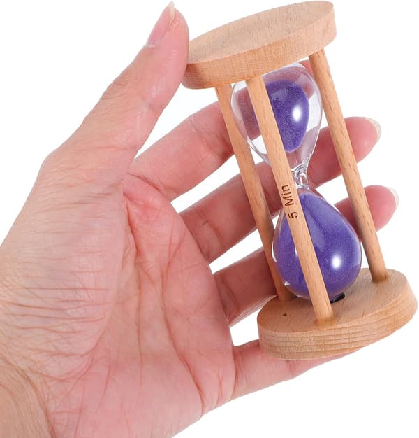 5-minuters timglas Mini Timglas Timer Träram Glas Sand Klassisk Rund Elegant