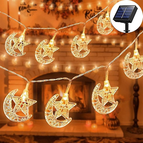 Solcelled Ramadan Dekorstrenglys Stjerne Måne Slott 8 Moduser