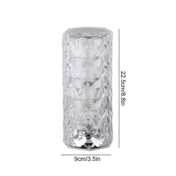 Led Crystal Table Lamp Diamond Rose Night Light Touch