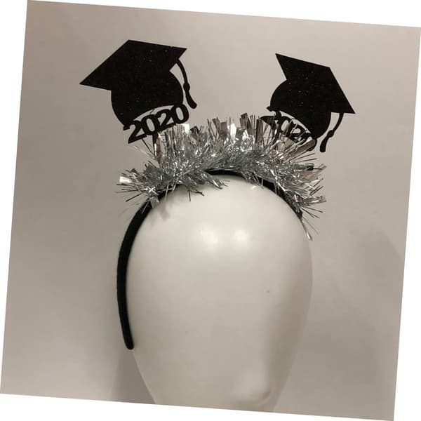 2st Mini Studentmössa Hårband Non Woven Tyg Glitter Design