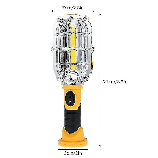 Bärbar COB LED Magnetisk Arbetslampa Inspektionslampa Sladdlös Handlampa (1 st, Gul)