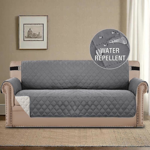Rl vandtæt sofabetræk Quiltet sofabeskytter sofabetræk til 2-pudes sofa vandtæt grå sofa