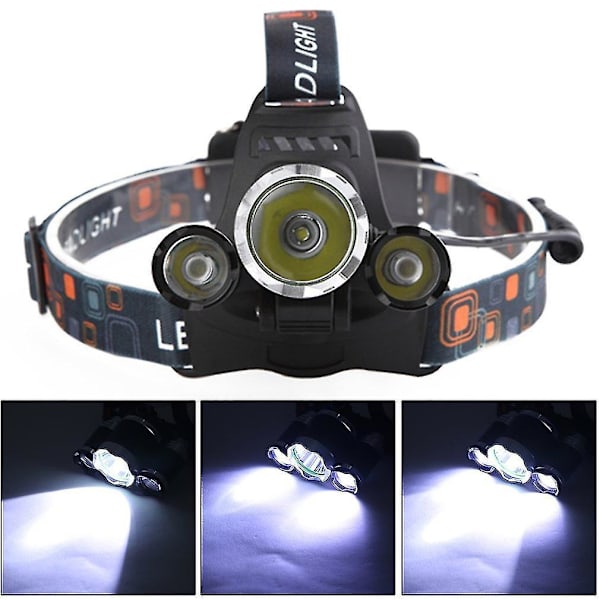 Vandafvisende Genopladelig LED Pandelampe Fiskeri Camping Lommelygte