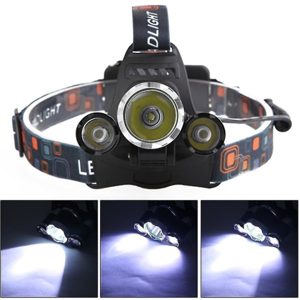 Vattentät uppladdningsbar LED-huvudlampa Fiskecampinglampa