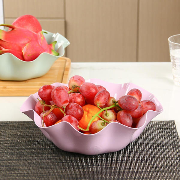 Snacksfat Universal Frills Design Plast Halksäker Sallad Köks Skål För Kontor, 1 Styck, Lila