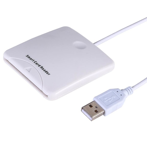 Valkoinen ABS USB Smart Chip -kortinlukija SIM-korttipaikka