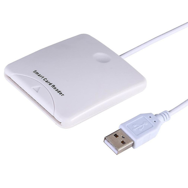 Vit USB Smart Chipkortläsare med SIM-kortplats