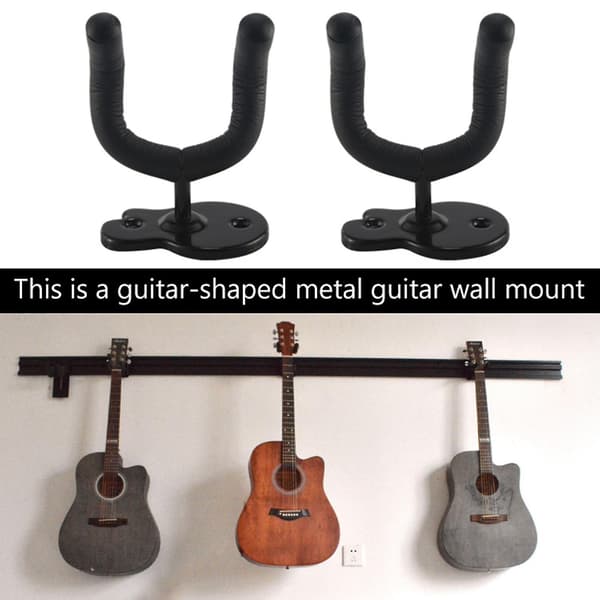 2 st Gitarrväggfäste, Elektrisk Klassisk Basgitarrkrokar Ukulele Väggställ För Hem