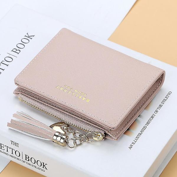 Ny Mode Kvinders Tegnebog Kort Pengepung Koreansk Kvast Penge Klip Personlighed Kvinde Damer Kredit Holder (pink)