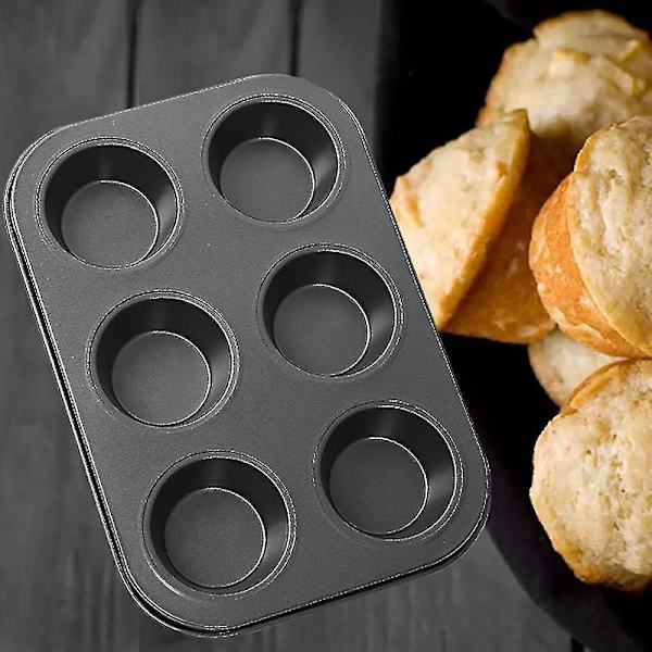 6 og 12 Huller Non-stick Rundt Cupcake Form Pan Muffin Bakke A