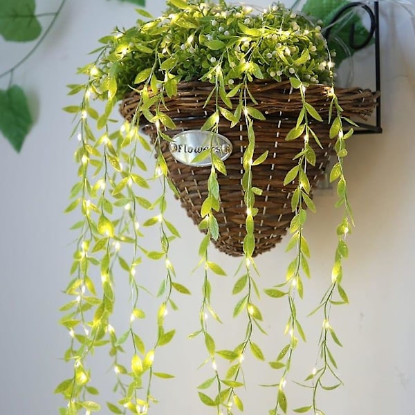 2m 200LEDs Træ Vine Lysstreng Ivy Blade Bryllup