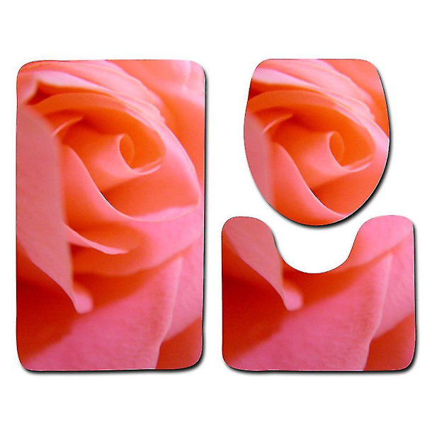 3-pack halkfri badrumsmatta, badrumsmatta, kontur, toalettlock, set, hem, badrum