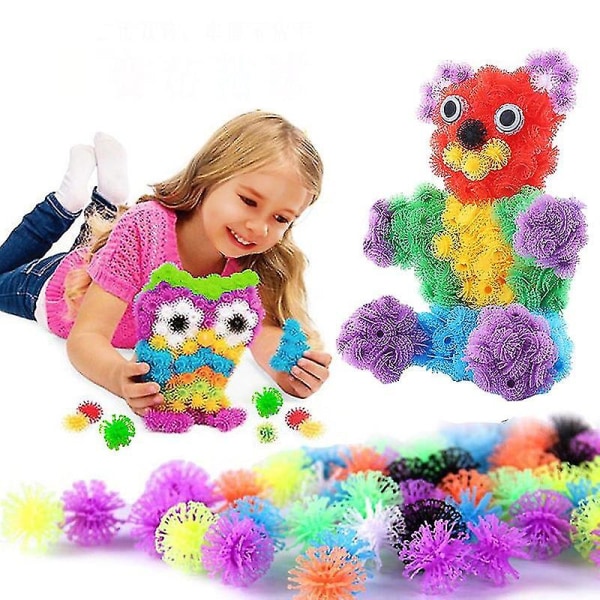 200 st pedagogiska leksaker med pärlor för barn Montera självklibbiga för pojkar och flickor Random 100Pcs
