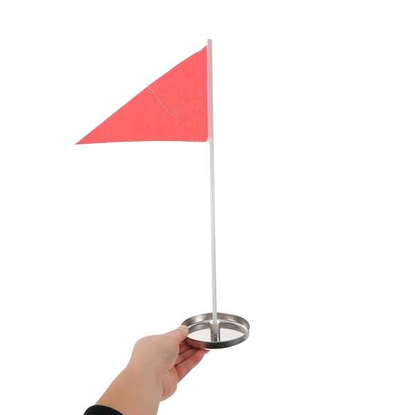 4 stk. golfputtehullkoppsett med 10 cm kopper i rustfritt stål og flaggstang