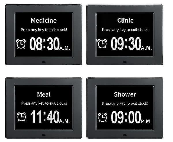 8 Tums Digital Kalender Dags Klockor Extra Stor Synnedsättning