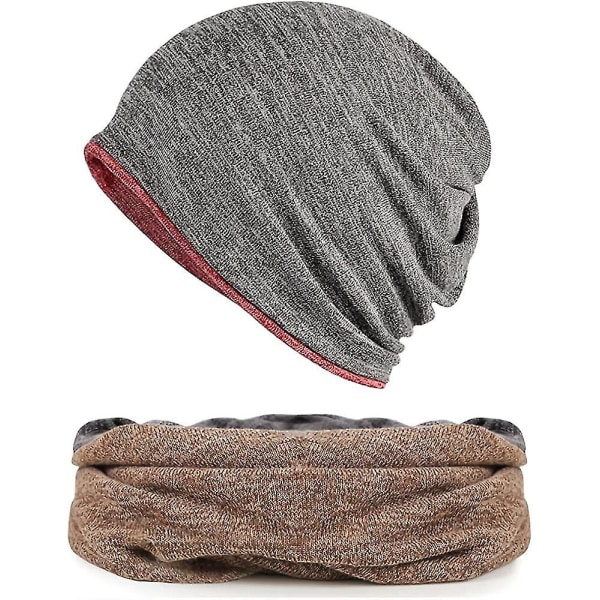 Hatt for menn og kvinner i bomull, avslappet beanie, myk og lett løpehatt, kort hatt for voksne, kjemisk hatt, avslappet hatt Red*brown