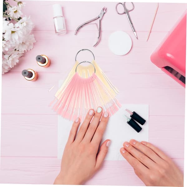 Solfjäderformade nagelkonstdisplaypinnar 2 set 12X1 CM Lätt att rengöra Bärbara nagellacksdisplaytips
