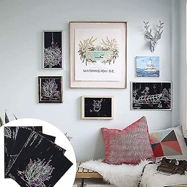 Regnbue-Ridsepapir 20 stk. Kunstmaleri 10 Stylus 4 Skabeloner