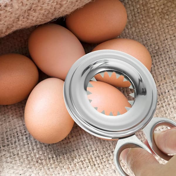 Eggeskallkutter i rustfritt stål, eggetopper, rustbestandig, enkel å bære, kjøkkenverktøy for hjemmelaging