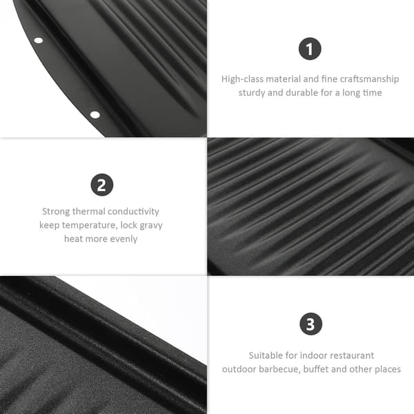 Non-stick Grillpanne Camping Grillpanne Solid Jern Grillplate Jevn Oppvarming Utendørs Grillbuffet Matlaging