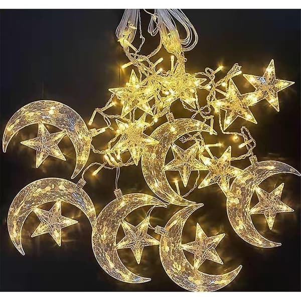 Ramadan Eid Lys 8.2ft Stjerne Vindue Gardin Lys 138 Led