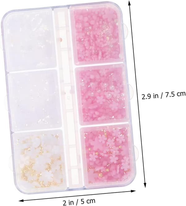 3D neglepynt dekorativ neglekunst 6-rums harpiksblomst sæt