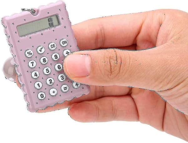 Sööt Mini Kannettava Laskukone, 8-Numeroinen Mini Taskulaskukone Avaimenperällä - Sininen