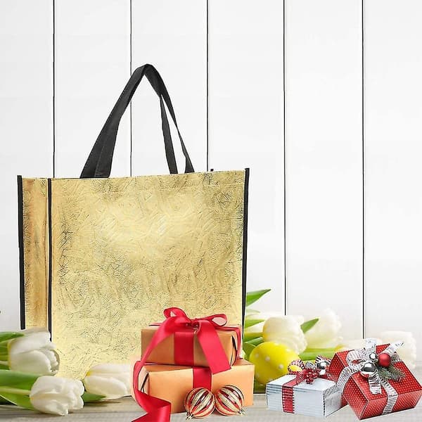 9 stycken återanvändbara vävda väskor för presentpåsar (32 * 12 * 40 cm)