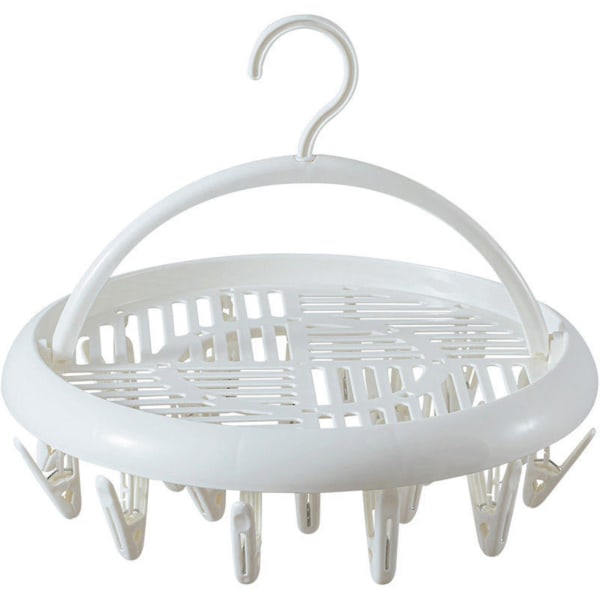 Multifunktionell Torkställ Multi-klämma Strumpor Balkong Vikbar Underkläder Multi-purpose Hushåll Multi-huvud Klädställ White
