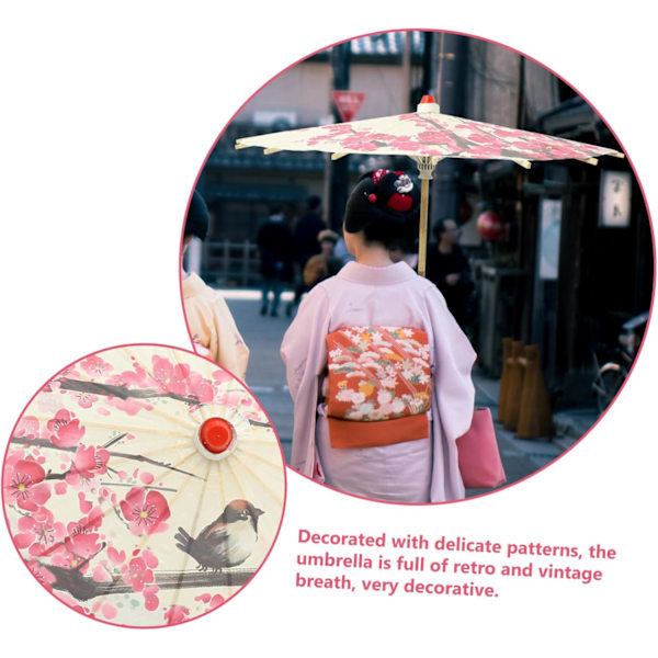 Japanskt Dekorationsparaply Retro Paraply Tryckdesign Pappersparaply Klassiskt Pappersparaply Papper Trä