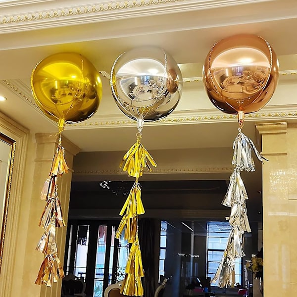 22\" Dimensionella Mylarballonger 4D Jätte Runda Folieballonger (guld) 10 stycken