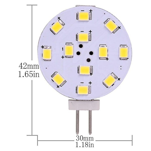 5 stk T10 G4 12 LED'er 3528 2W AC12V Majs LED Mini Pære Dæmpbar