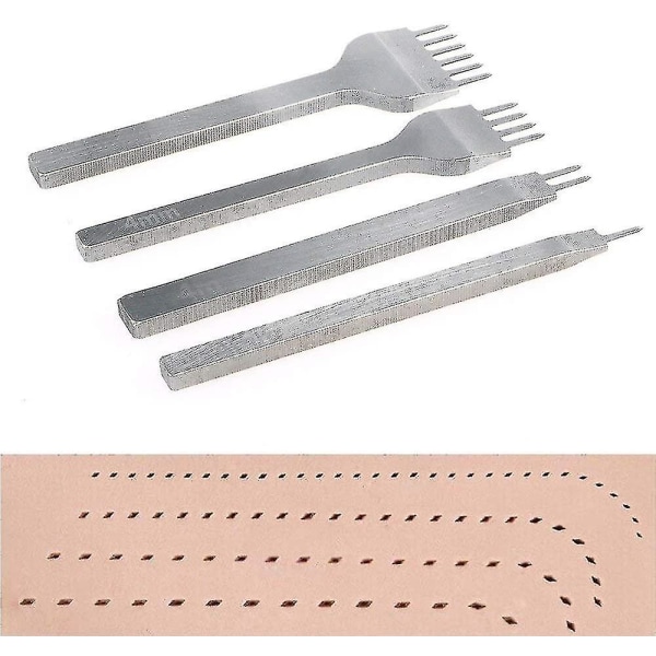 4 stk DIY Lærstanssett Lærhåndverk Stanssett