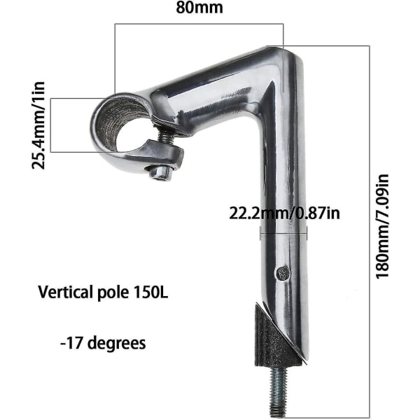 Aluminium Gooseneck Styre Retro Cykelkomponenter för Landsvägscyklar (silver) (1 st)