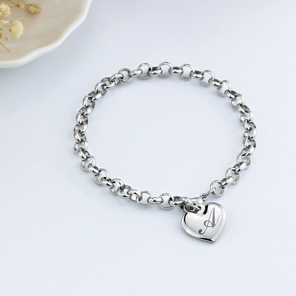 Charm Armbånd Rustfrit Stål 26 Bogstaver Alfabetisk Armbånd Til Kvinder, Dag