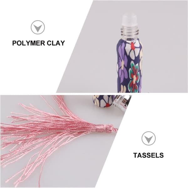 6 st 10 ml parfymflaskor i polymerlera med tofs, läckagesäkra påfyllningsbara sprayflaskor