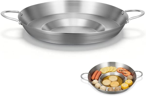 Flad konkav stegepande non-stick stegepander rustfrit stål robust konstruktion