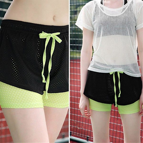 Damshorts med hög midja, blommigt tryck, strandbyxor