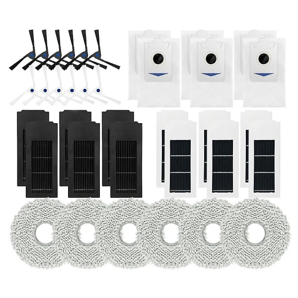 Ecovacs Deebot X2 / X2 Omni / X2 Pro -robotti-imurin sivuharjat, HEPA-suodattimet, pölypussit, moppiliinat ja tarvikkeet
