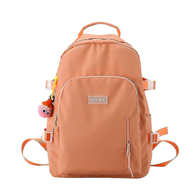 Stor Ryggsekk, Casual Dagsekk, Skolebagg for Tenåringer Orange