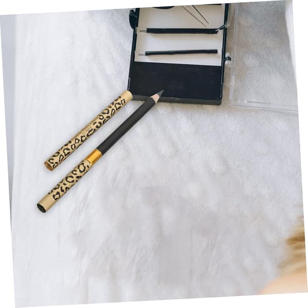 2 stk. leopardprint øjenbrynsblyantbørstesæt sort dobbeltendet makeup øjenbrynsdefiner egnet