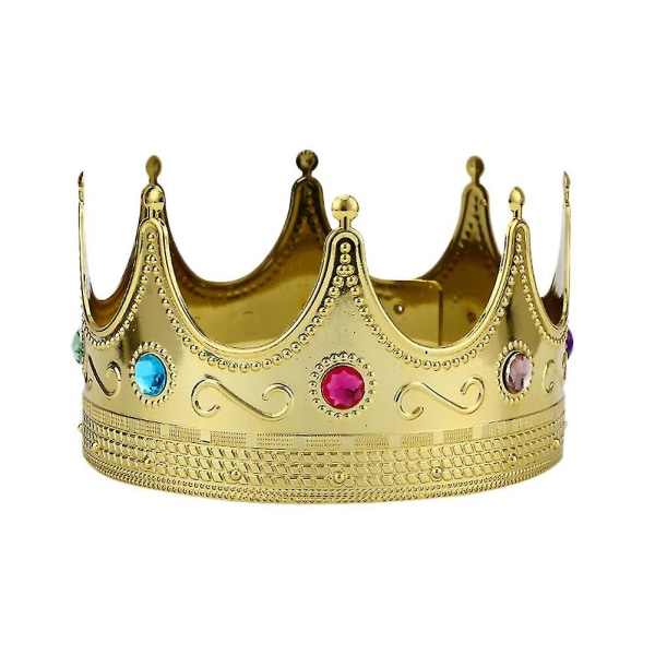 King Crown-festtilbehør for barn Cosplay-kostymefest (gyldent)
