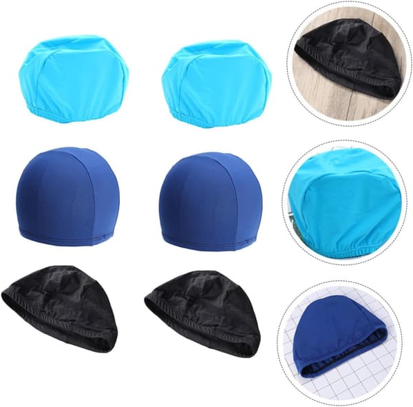 6 st unisex badmössor lätta badmössor i polyester elastiska badmössor