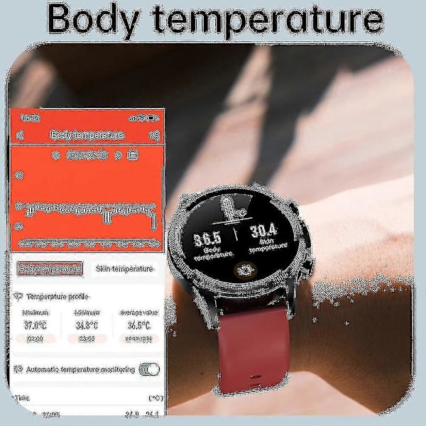 2024 Blodsukker Smartwatch ECG+PPG Overvågning af Blodtryk Kropstemperatur Smartwatch Mænd IP68 Vandafvisende Fitness Tracker - Smart Ure Ny Mesh belt black