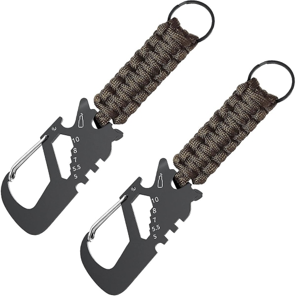 Nyckelring med karbinhake, flätad halsbandsring Krokklämmor Hängare för nycklar ficklampa