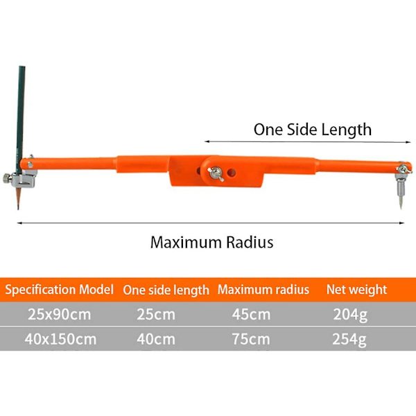 Precisionsjusterbar Diameter Snickarens Kompass För Trämarkering Och Skrivning, Liten 25cm