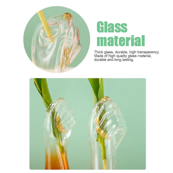 Glasvas med Handform, Konstverk för Blomsterarrangemang, Heminredning