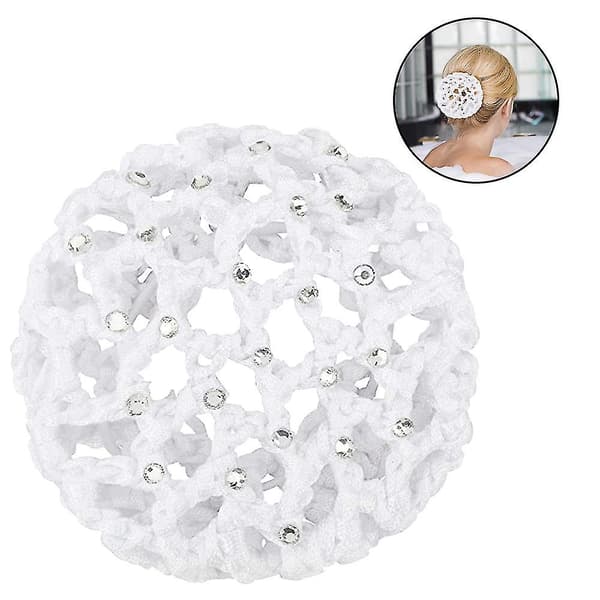 Håndlaget hårnett elastisk heklet perle hår snood