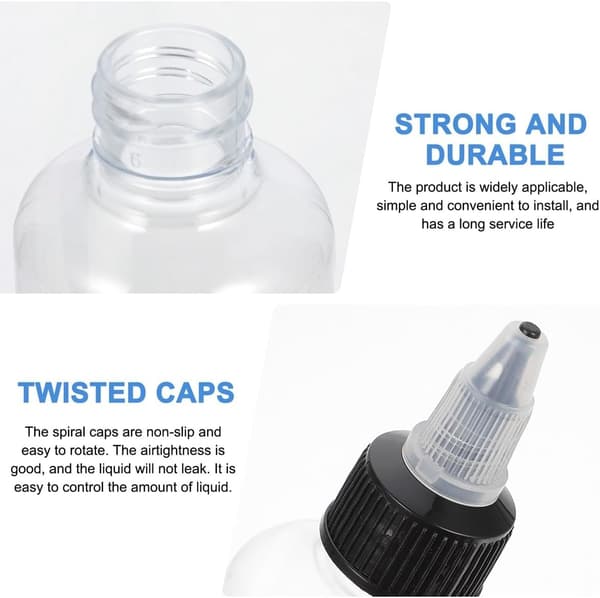 20 st pigmentflaskor tätningsflaskor 50 ml PET-material justerbart flöde fungerar